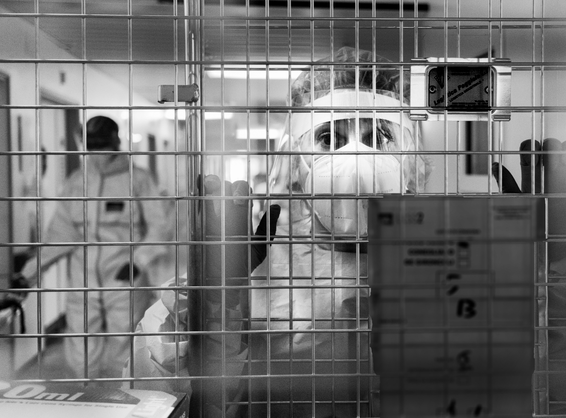 in the cage