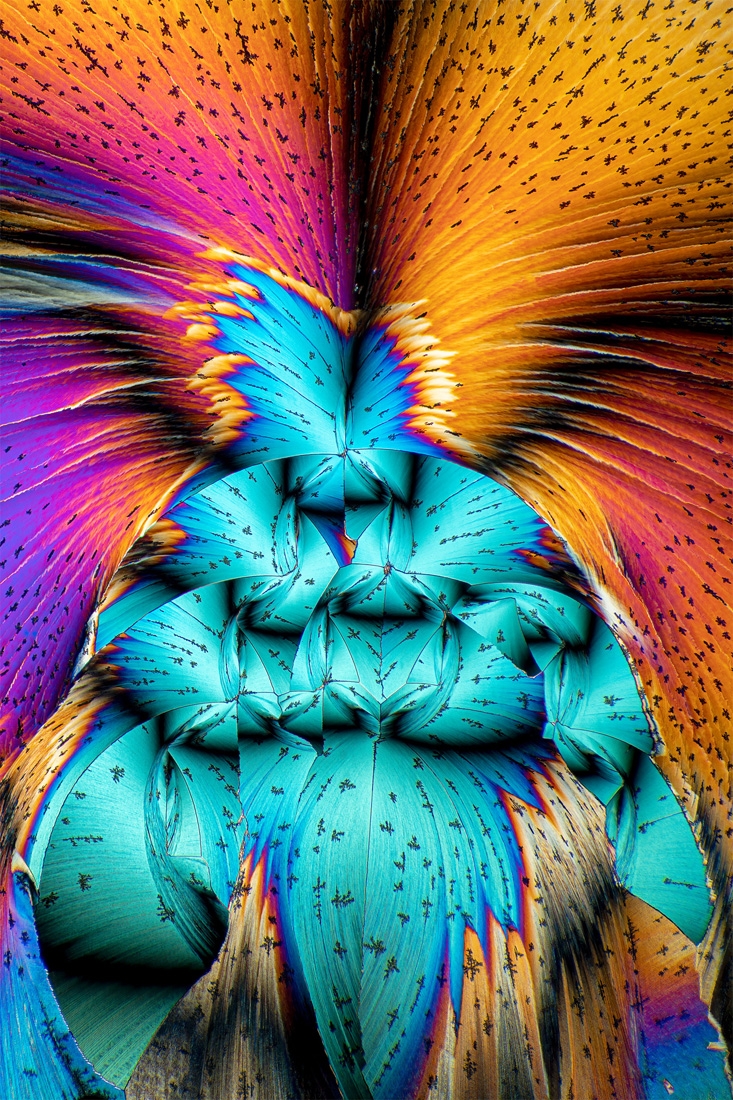 Microcrystals in polarised light.