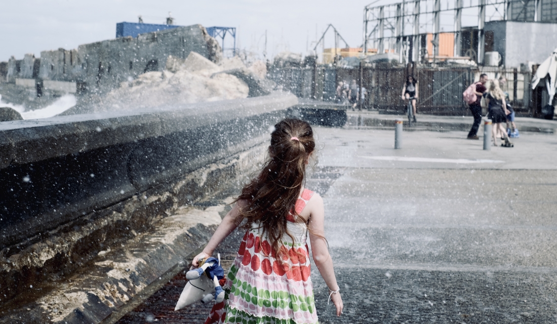 Splashing girl