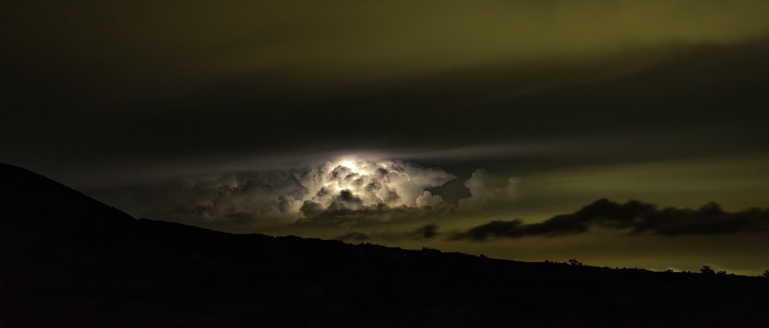 Thunderstorm from Mauna Kea Slopes Hawai'i Island
