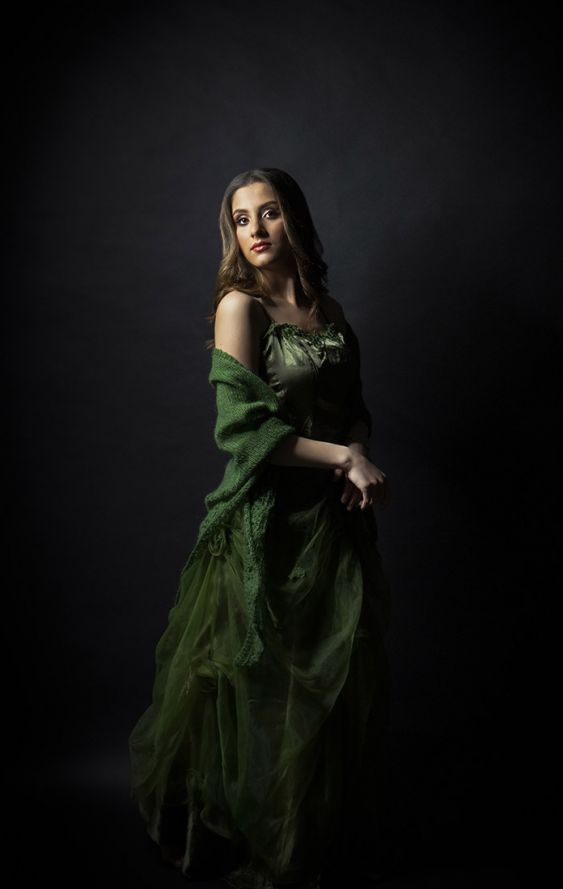 Girl in the green dress