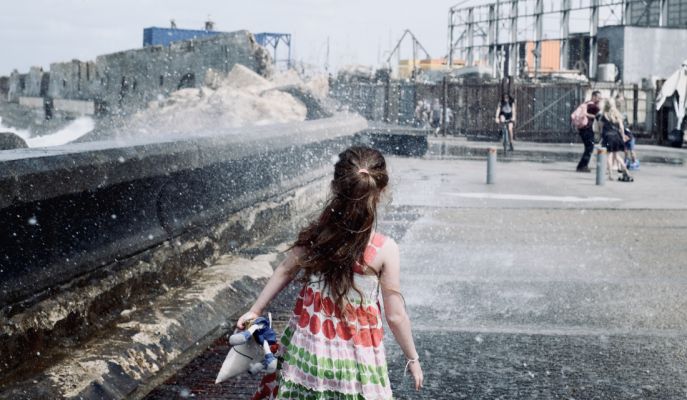 Splashing girl