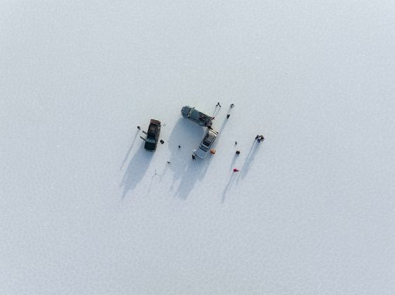 Shadows in the white desert